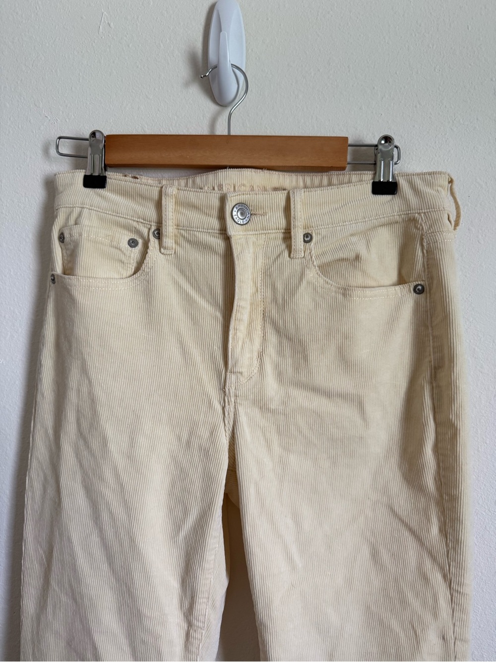 American Eagle Outfitters Cream Corduroy Boot Cut Pants